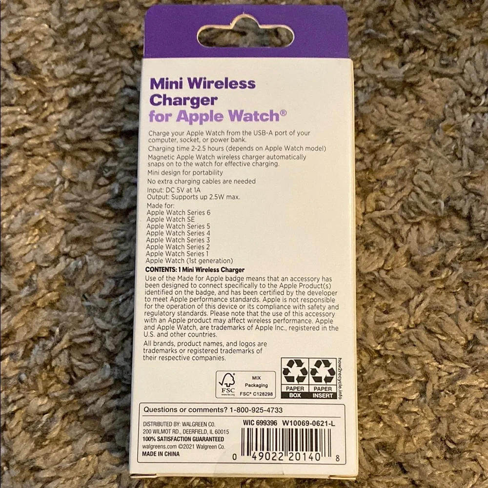 Infinitive Mini Wireless Charger for Apple Watch - White